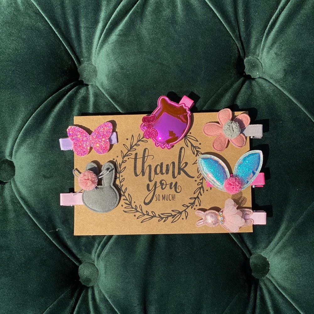 Girls Accessories Hair Clips 6 Piece Bundle